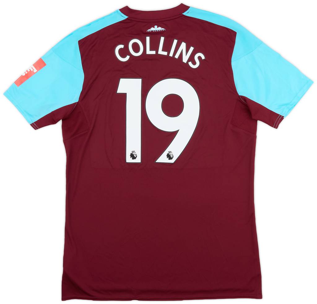 2017-18 West Ham FA Cup Match Issue Home Shirt Collins #19