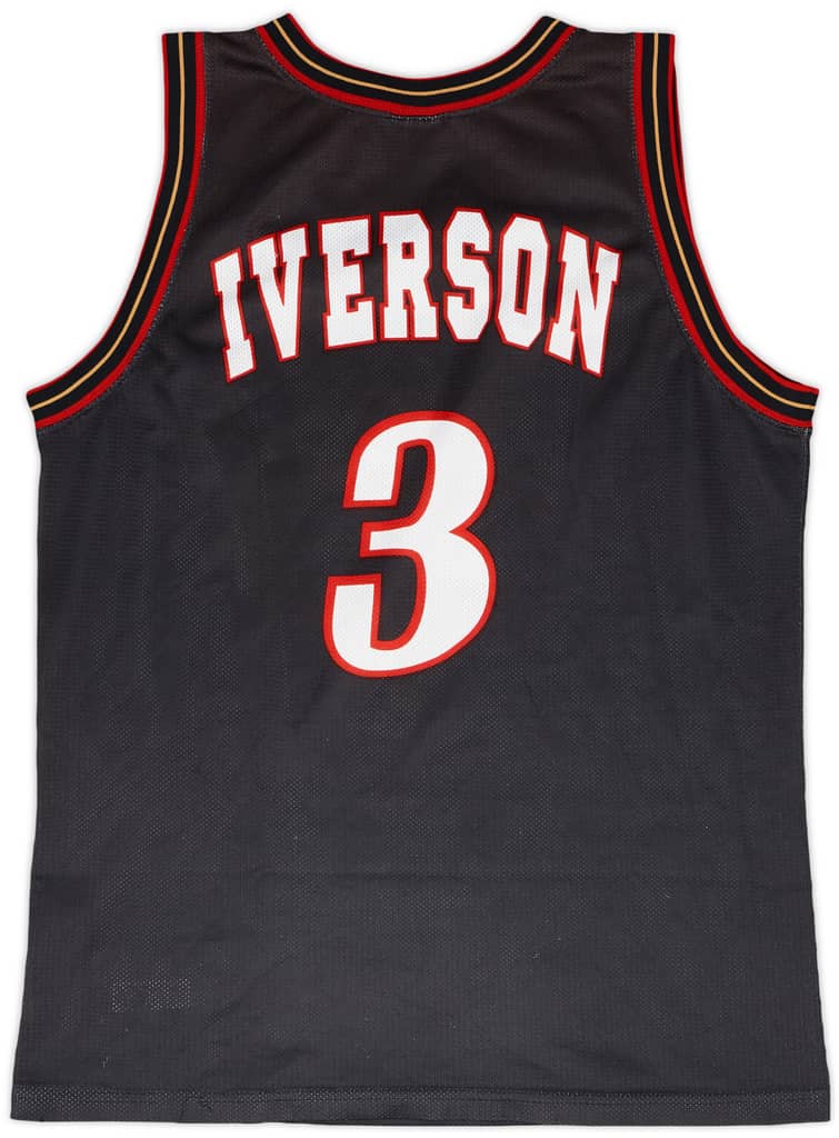1997-00 Philadelphia 76ers Iverson #3 Champion Away Jersey - 7/10 - (L)