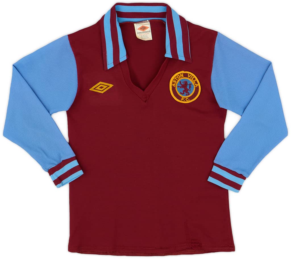 1974-75 Aston Villa Home L/S Shirt - 6/10 - (XS.Boys)