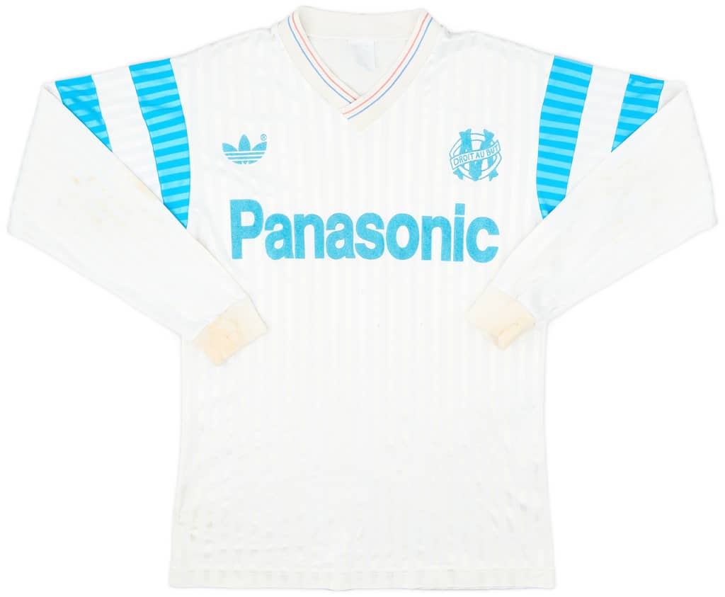 1990-91 Olympique Marseille Home L/S Shirt - 5/10 - (S)