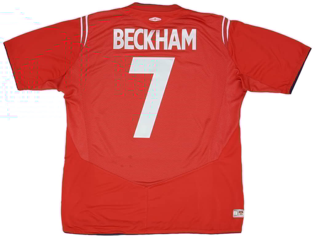 2004-06 England Away Shirt Beckham #7 - 7/10 - (XL)