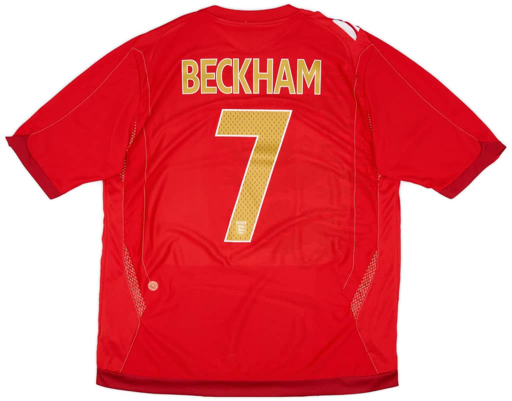 2006-08 England Away Shirt Beckham #7 - 6/10 - (XL)
