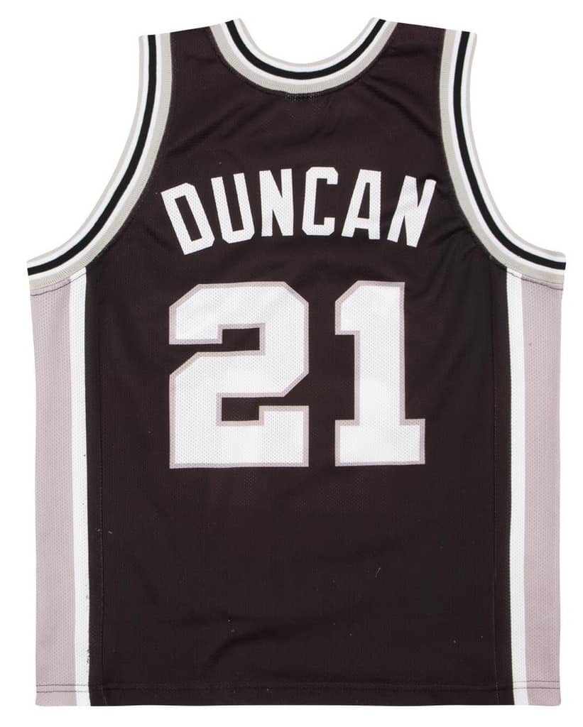 1997-01 San Antonio Spurs Duncan #21 Champion Jersey (Away) Y