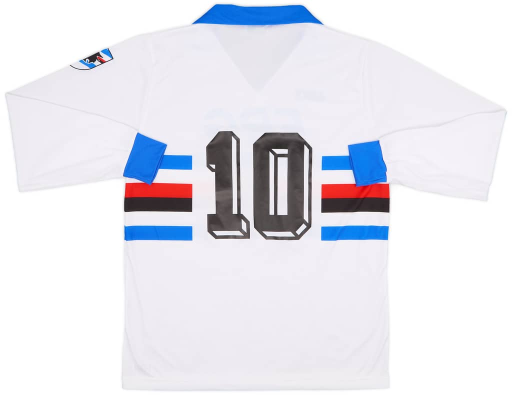 1991-92 Sampdoria Away L/S Shirt #10 - 8/10 - (XL)