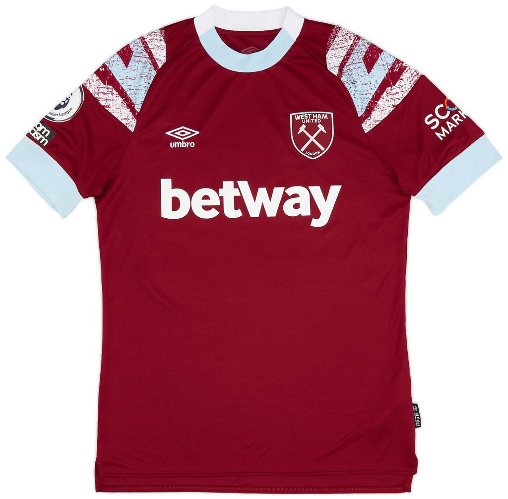 2022-23 West Ham Match Issue Home Shirt Benrahma #22