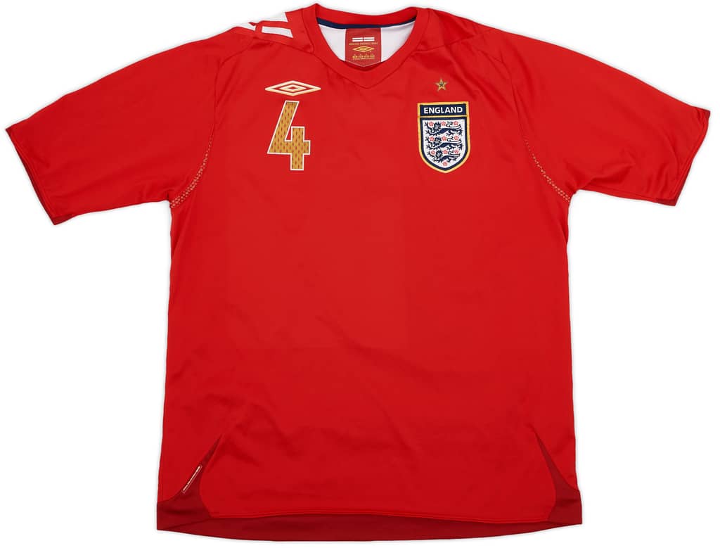 2006-08 England Away Shirt Gerrard #4 - 7/10 - (XL)
