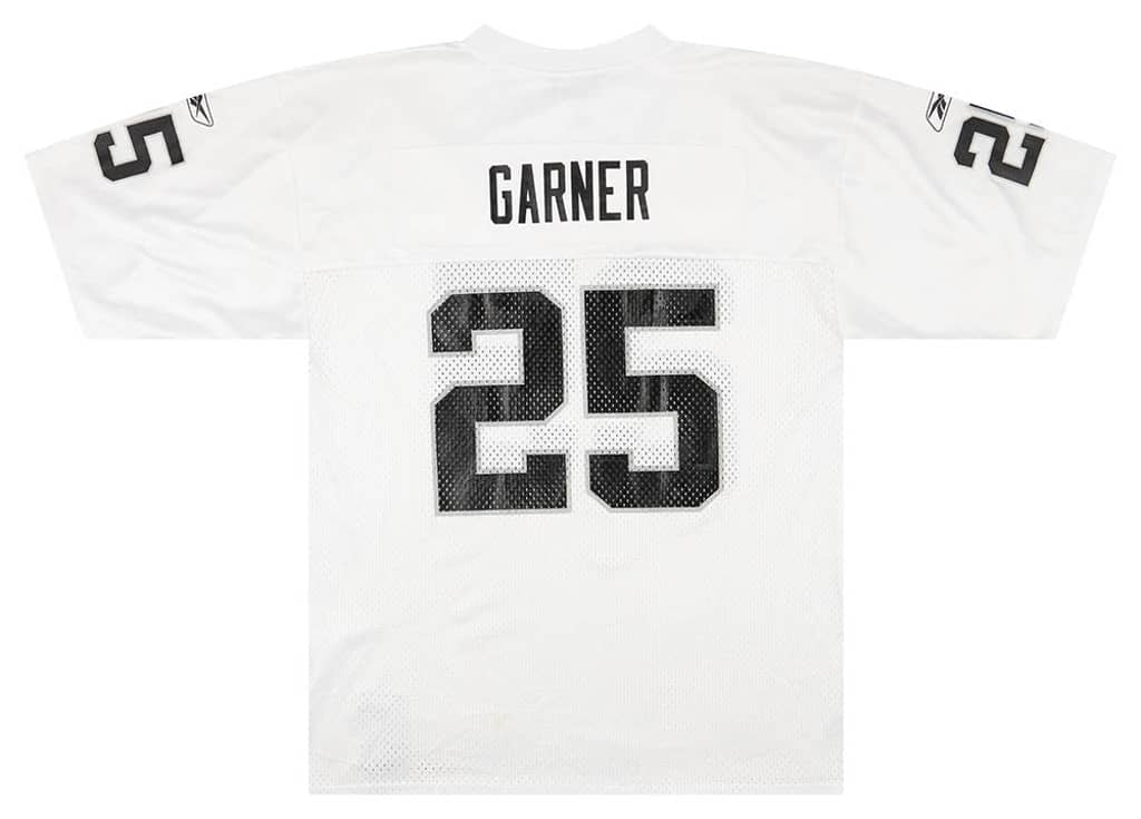 2001 Oakland Raiders Garner #25 Reebok Jersey (Away) L