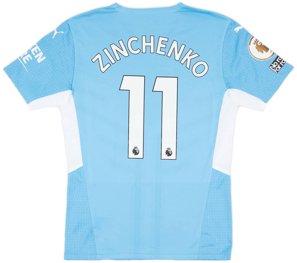 2021-22 Manchester City Match Issue Home Shirt Zinchenko #11