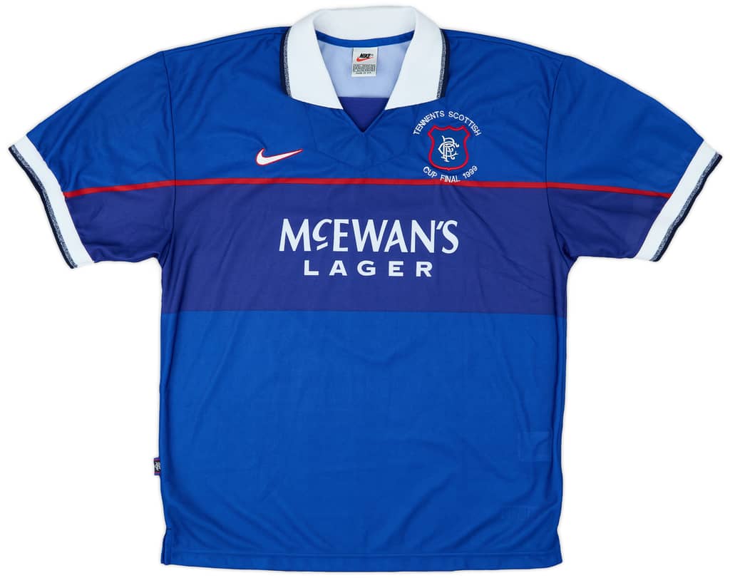 1999 Rangers Match Issue Scottish Cup Final Home Shirt #6