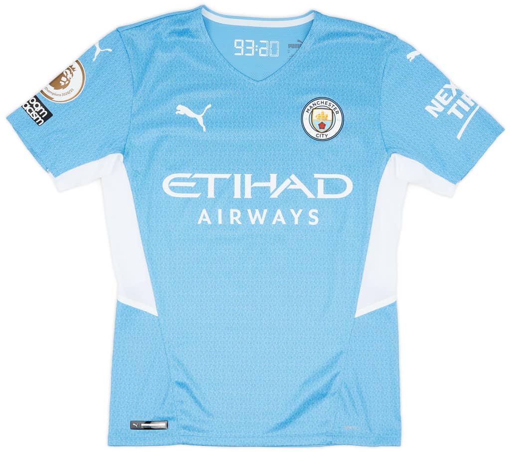 2021-22 Manchester City Match Issue Home Shirt Ake #6