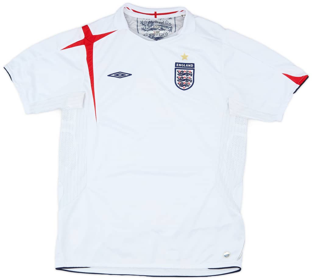 2005-07 England Home Shirt - 7/10 - (XL.Boys)
