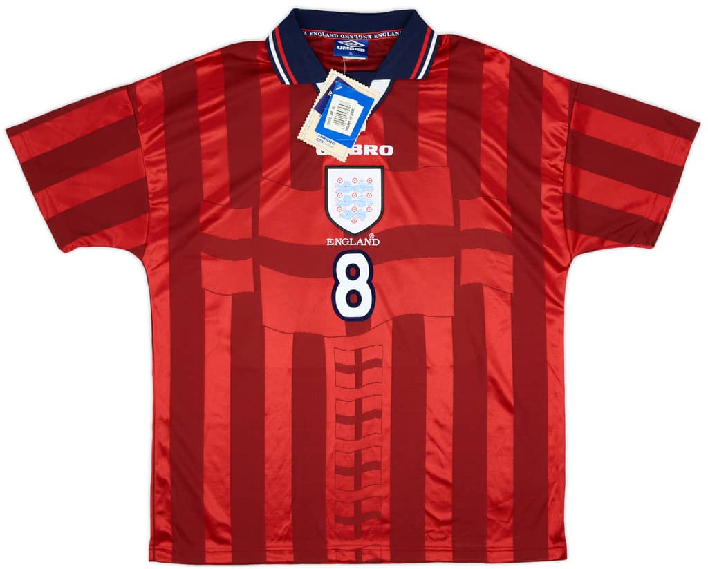 1997-99 England Away Shirt Gascoigne #8 (XL)