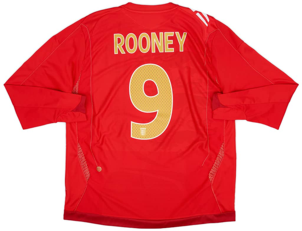 2006-08 England Away L/S Shirt Rooney #9 - 9/10 - (XL)