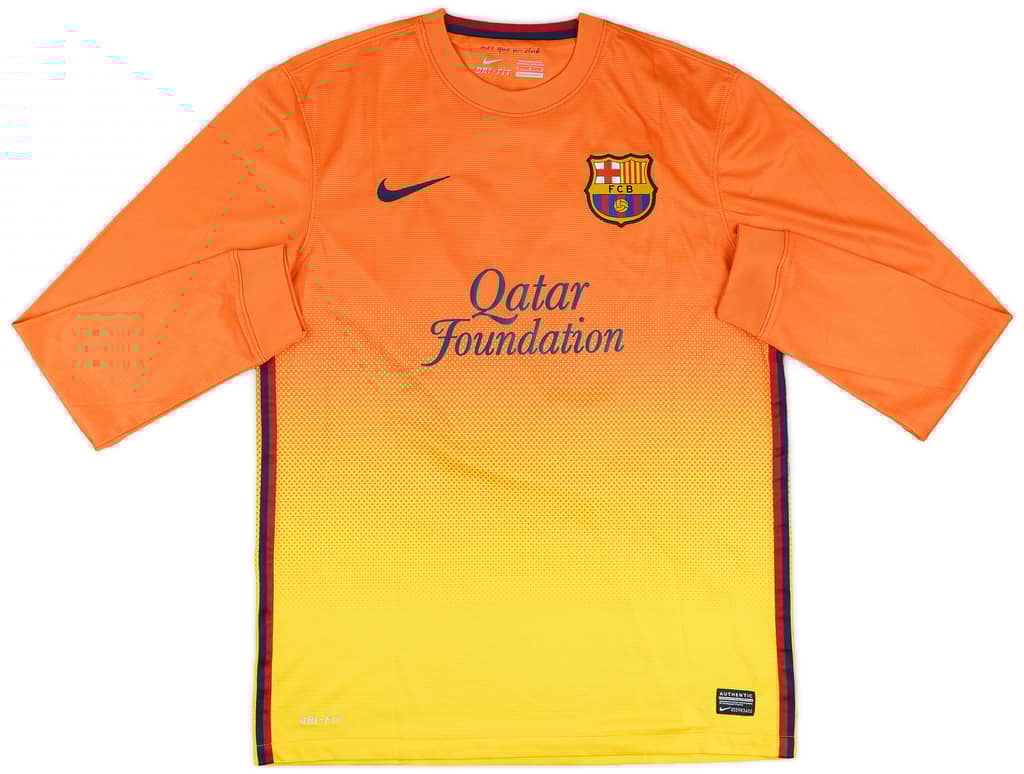 2012-13 Barcelona Match Issue Away L/S Shirt #17
