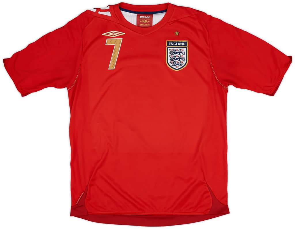 2006-08 England Away Shirt Beckham #7 - 6/10 - (L)