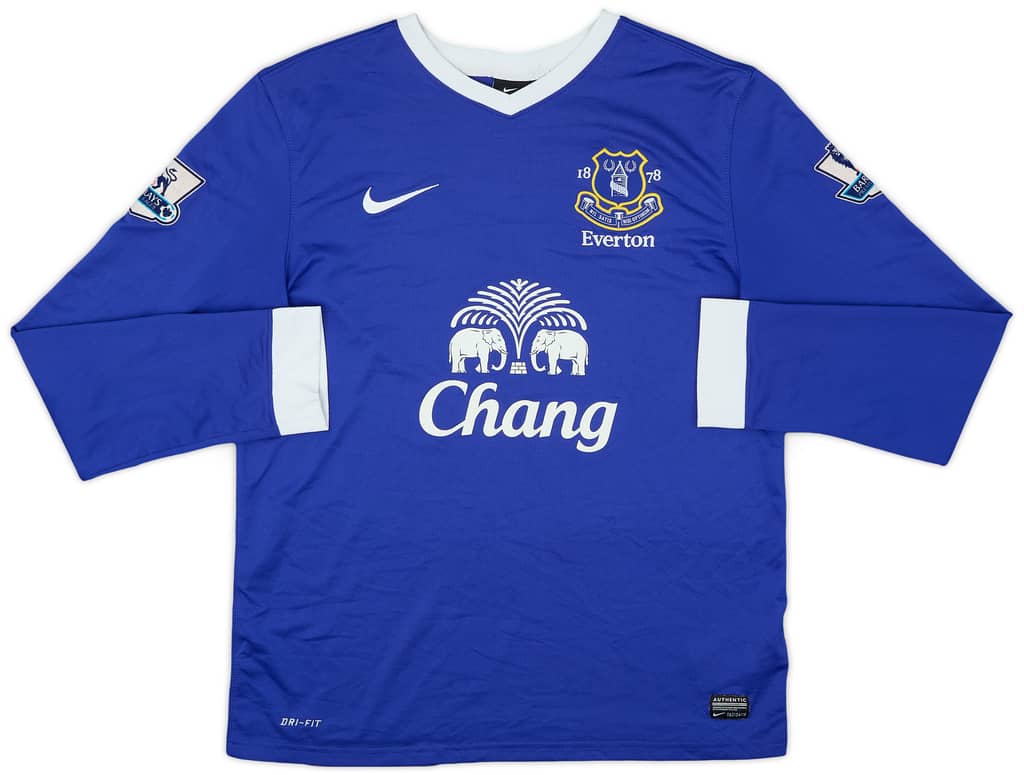 2012-13 Everton Home L/S Shirt Jelavic #7 - 6/10 - (L)
