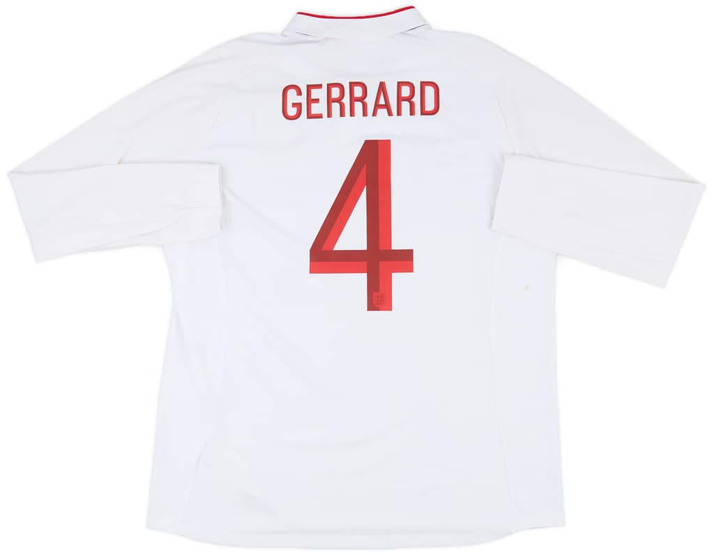 2012-13 England Home L/S Shirt Gerrard #4 - 7/10 - (XL)
