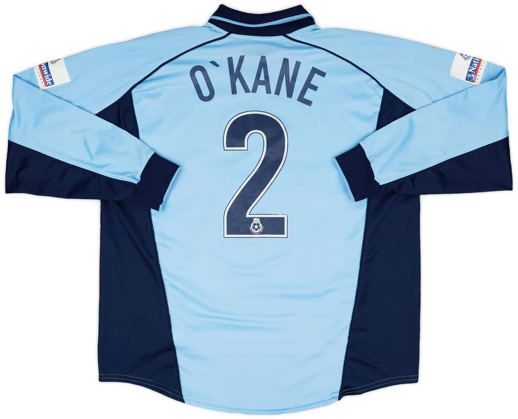 2000-01 Bolton Match Issue Away L/S Shirt O'Kane #2