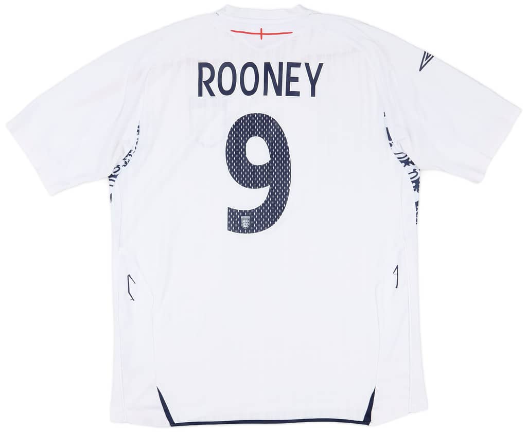 2007-09 England Home Shirt Rooney #9 - 6/10 - (XL)