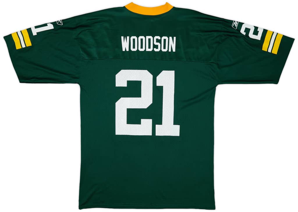 2008-11 Green Bay Packers Woodson #21 Reebok Replica Home Jersey - 8/10 - (L)