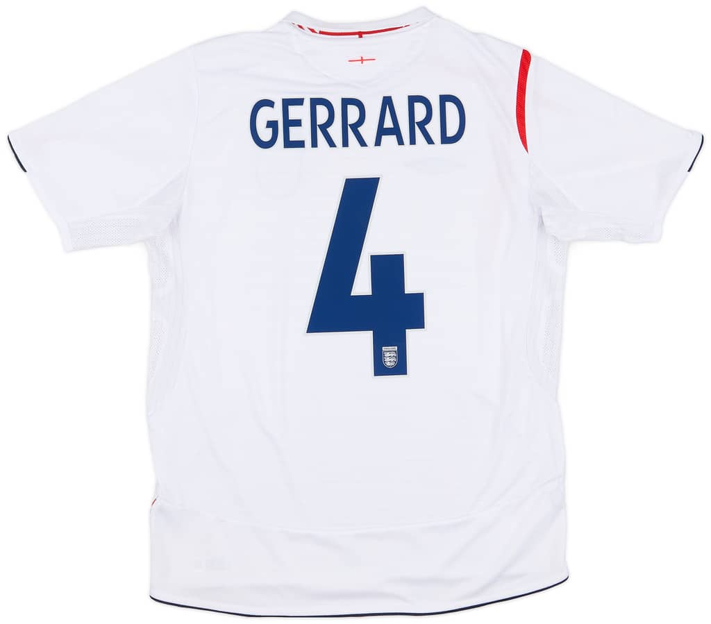 2005-07 England Home Shirt Gerrard #4 - 5/10 - (L)