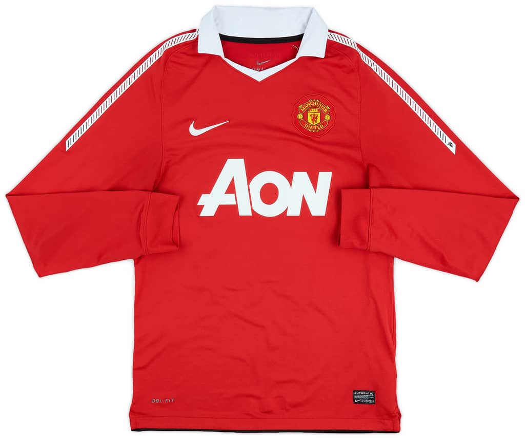 2010-11 Manchester United Home L/S Shirt Rooney #10 - 10/10 - (S)