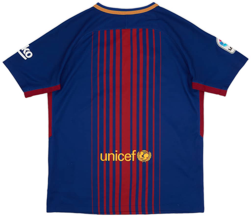 2017-18 Barcelona Home Shirt - 8/10 - (XL.Boys)