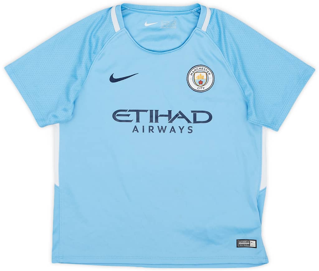 2017-18 Manchester City Home Shirt - 6/10 - (7-8 Years)