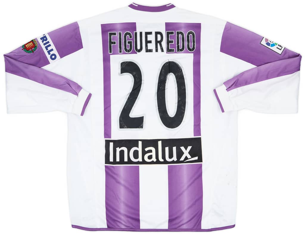 2004-05 Real Valladolid Match Issue Home L/S Shirt Figueredo #20