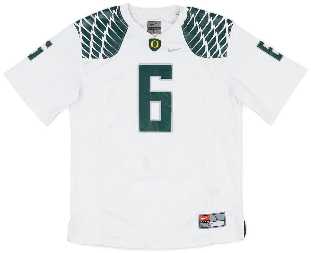 2012-13 Oregon Ducks Thomas #6 Nike Away Jersey - 6/10 - (L.Boys)
