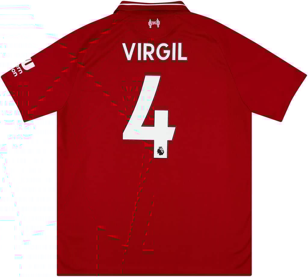 2018-19 Liverpool Home Shirt Virgil #4 - 6/10 - (S)
