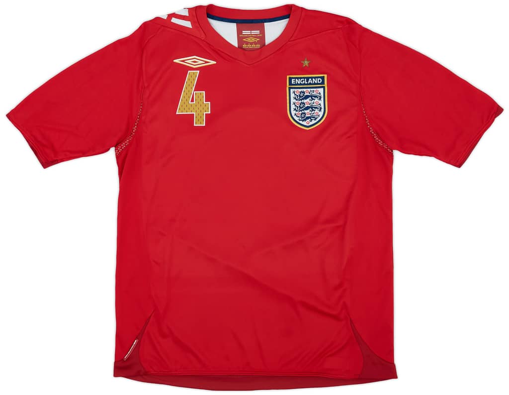 2006-08 England Away Shirt Gerrard #4 - 6/10 - (M)