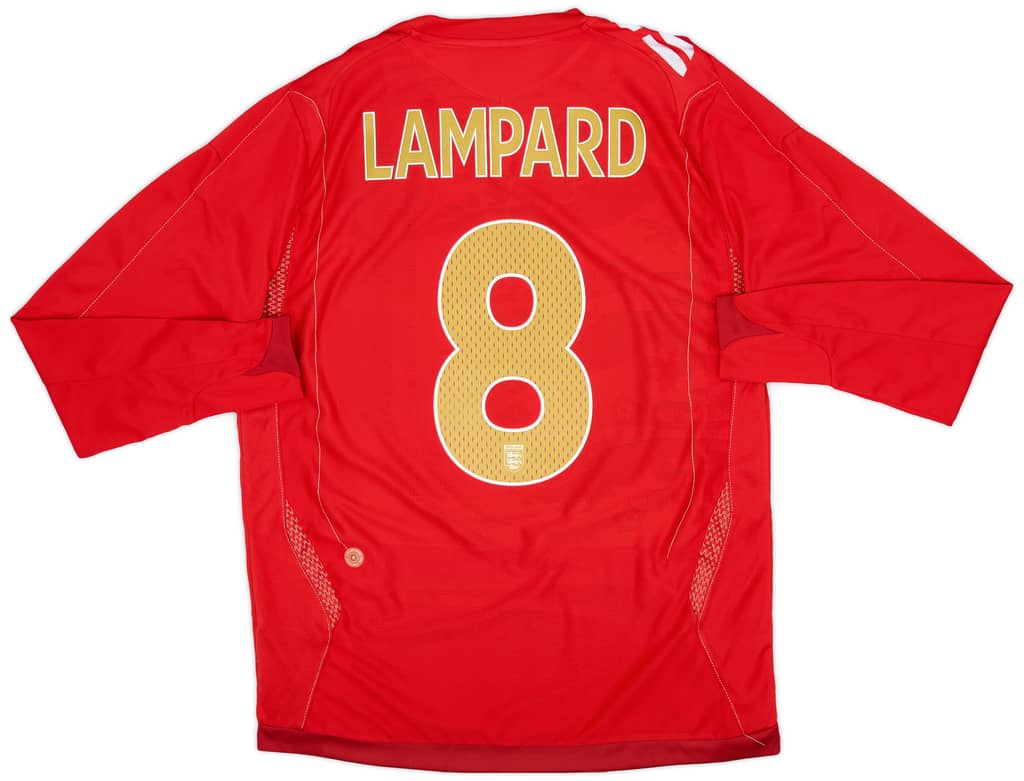 2006-08 England Away L/S Shirt Lampard #8 - 8/10 - (M)