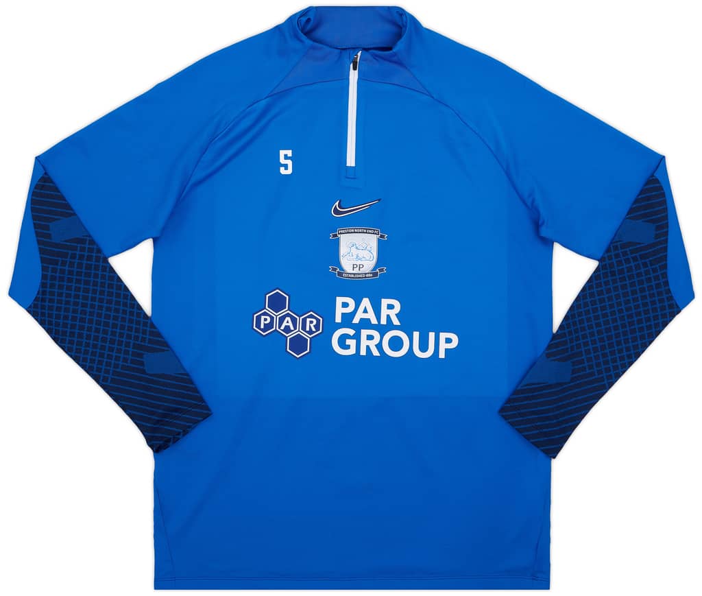 2022-23 Preston North End Player Issue 1/4 Zip Training Top # - 7/10
