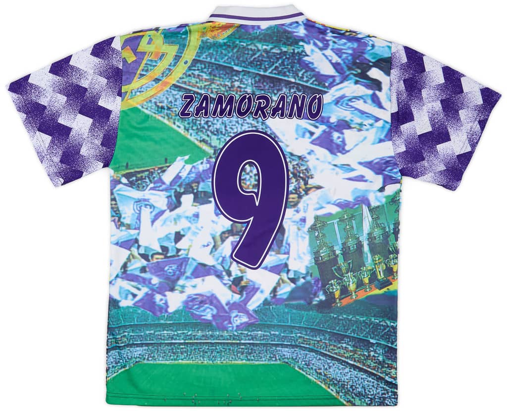 1994-95 Real Madrid Graphic Shirt Zamorano #9 - 6/10 - (L)