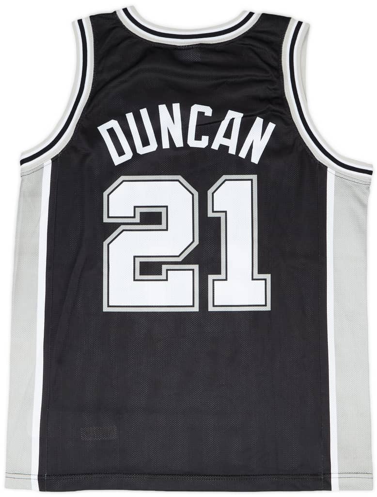 2002-10 San Antonio Spurs Duncan #21 Champion Away Jersey - 9/10 - (M)