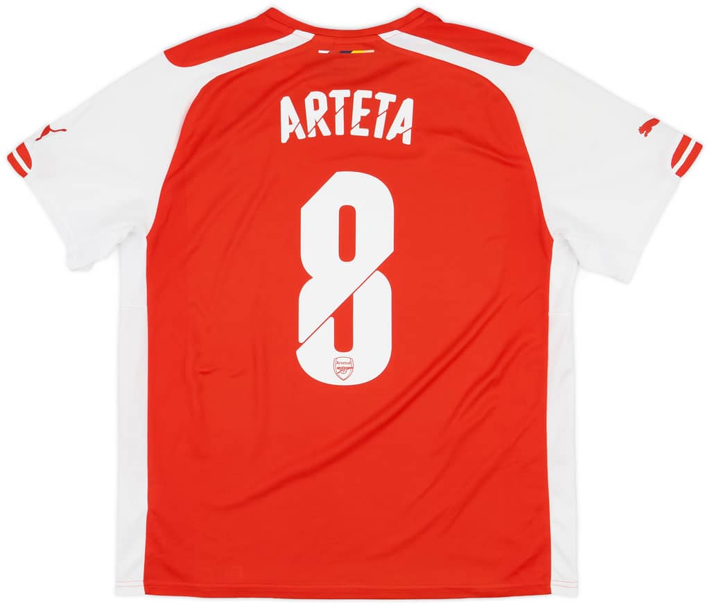 2014-15 Arsenal Home Shirt Arteta #8 - 7/10 - (XL)