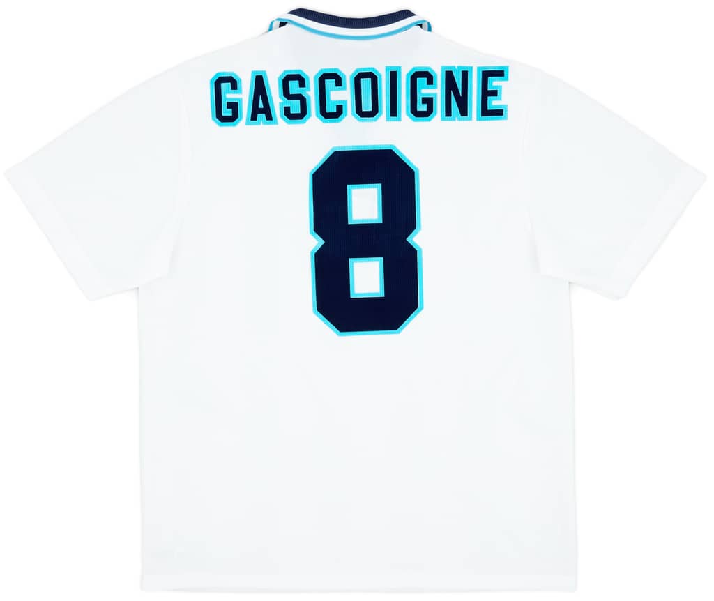 1995-97 England Home Shirt Gascoigne #8 - 9/10 - (XL)