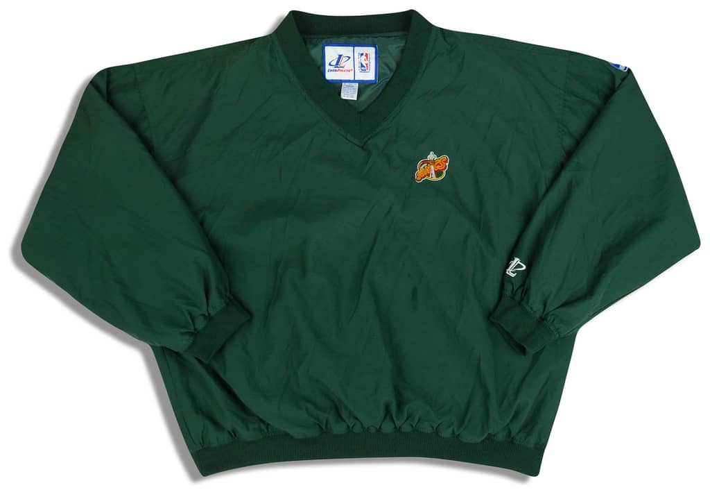 1990s Seattle Supersonics Logo Athletic Pullover Windbreaker XL