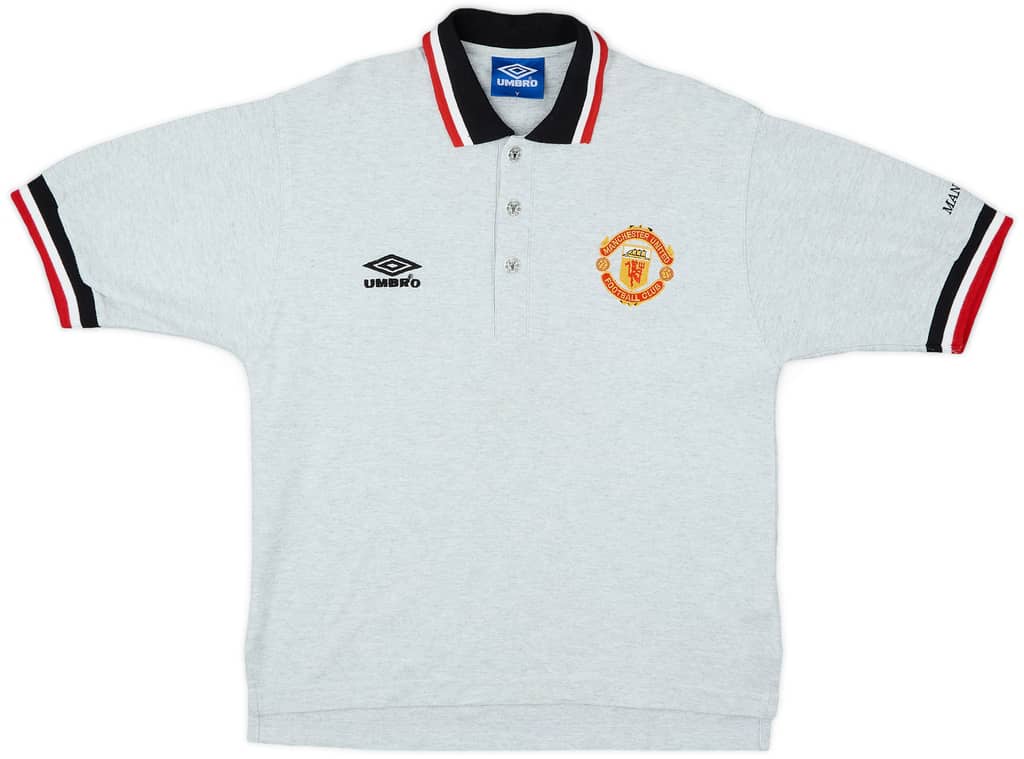 1994-96 Manchester United Umbro Polo Shirt - 8/10 - (Y)