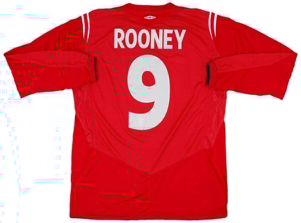 2004-06 England Away L/S Shirt Rooney #9 - 9/10 - (L)