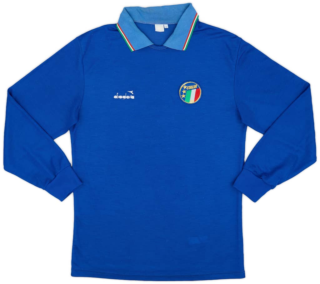 1986-91 Italy Home L/S Shirt - 9/10 - (L)