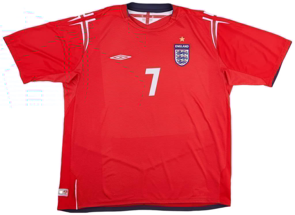 2004-06 England Away Shirt Beckham #7 - 6/10 - (XXL)