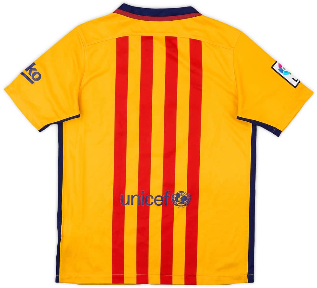 2015-16 Barcelona Away Shirt - 6/10 - (L.Boys)