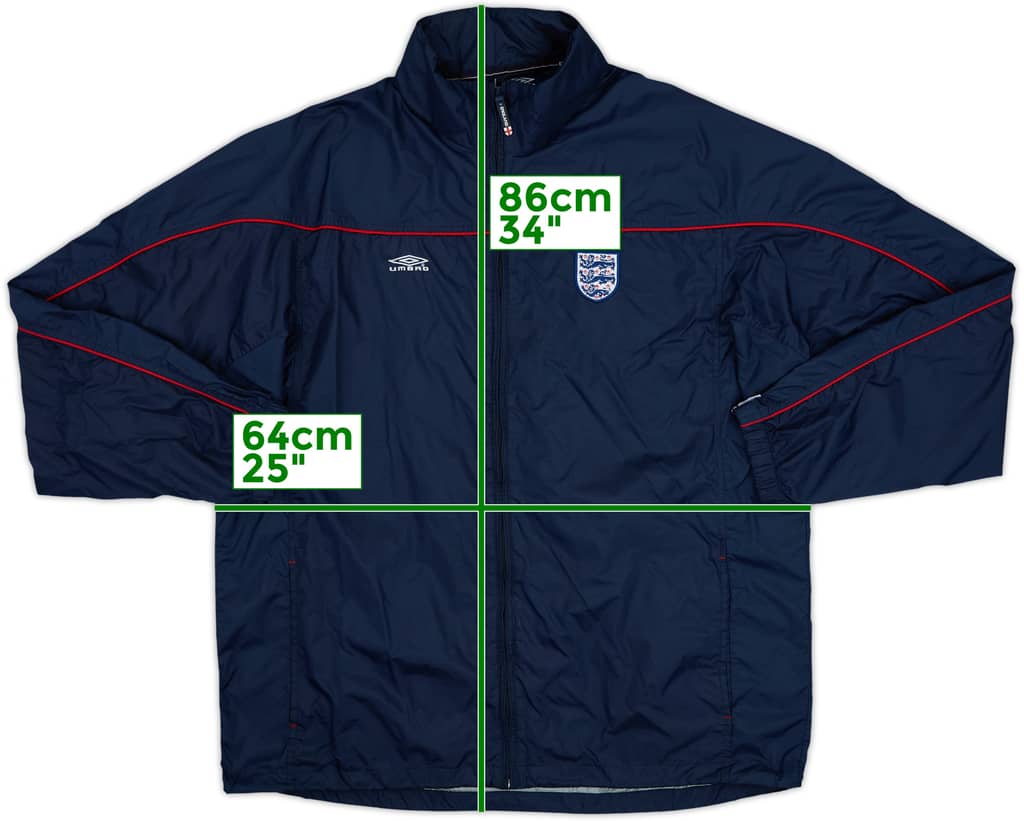 2000-02 England Umbro Hooded Rain Jacket - 10/10 - (XL)