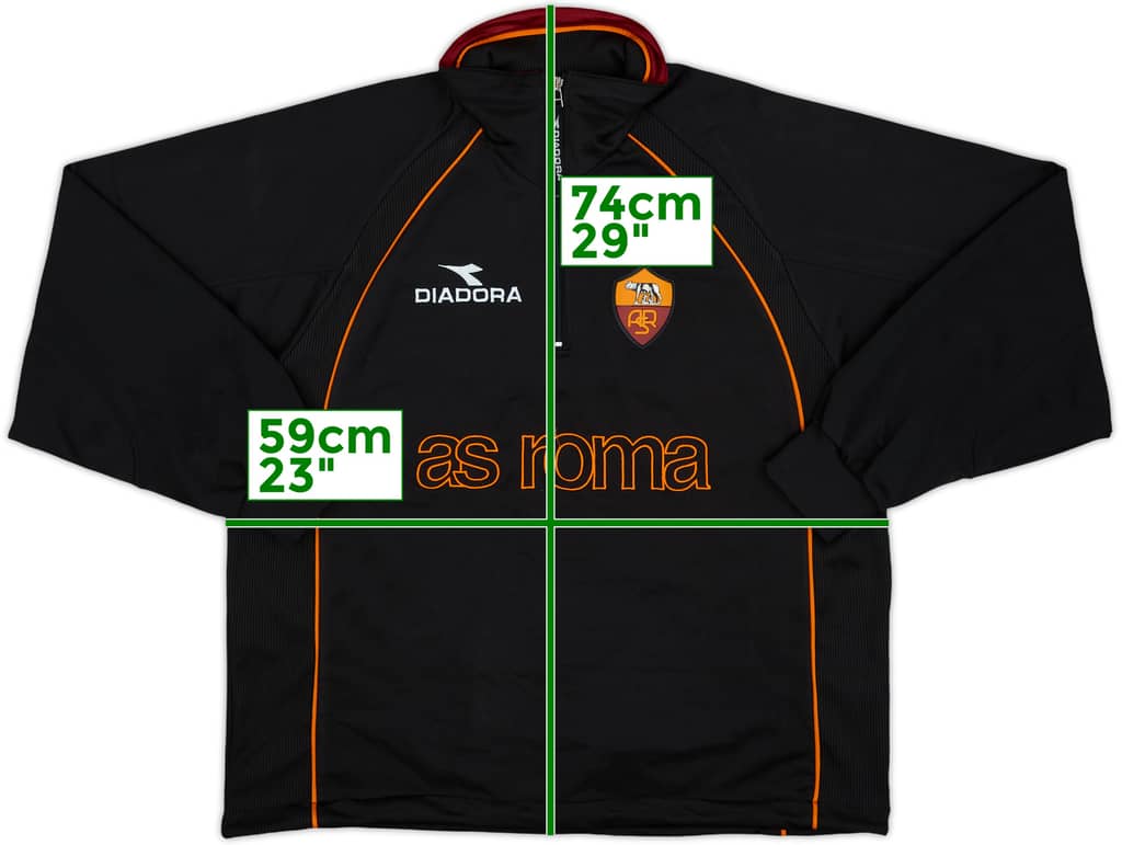 1999-00 Roma Diadora 1/4 Zip Drill Top - 8/10 - (S)