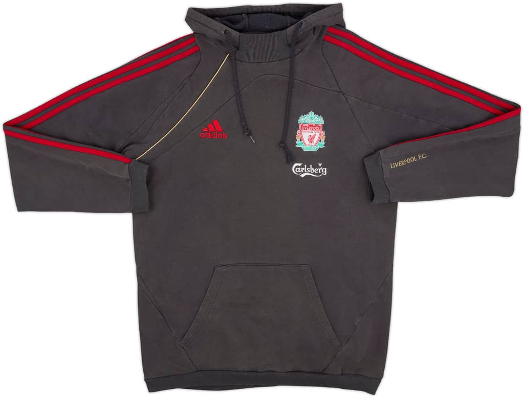 2009-10 Liverpool adidas Hooded Sweat Top - 6/10 - (L)