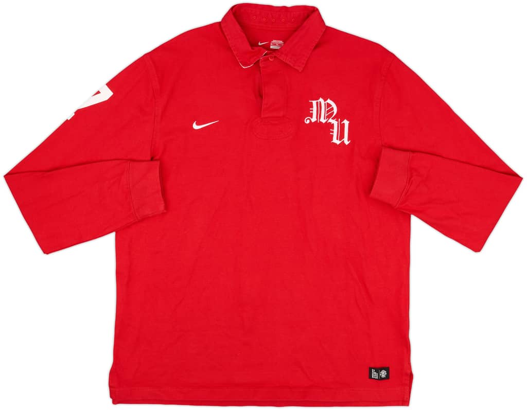 2011-12 Manchester United Nike Polo L/S Shirt - 8/10 - (XL)