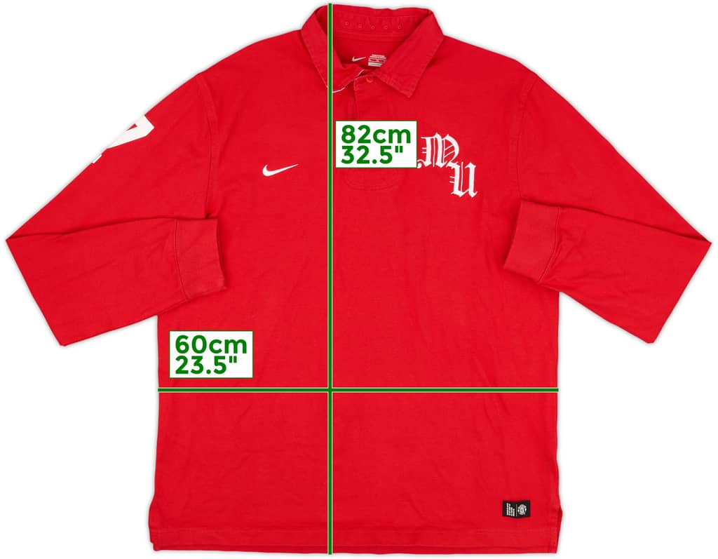 2011-12 Manchester United Nike Polo L/S Shirt - 8/10 - (XL)