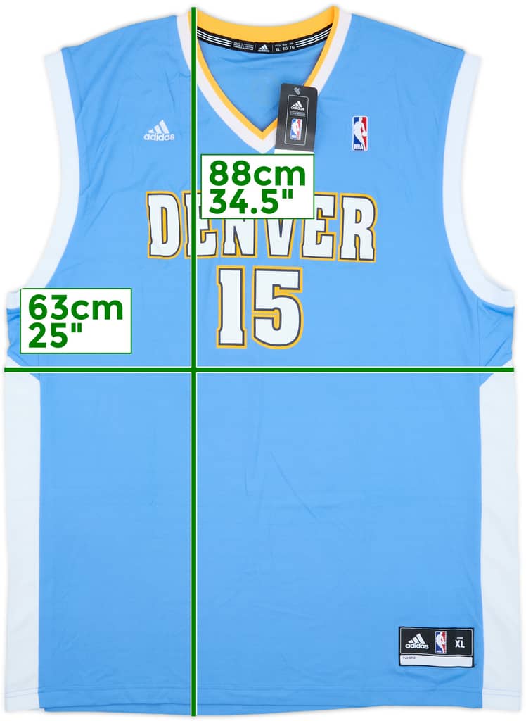 2010-11 Denver Nuggets Anthony #15 adidas Away Jersey (XL)